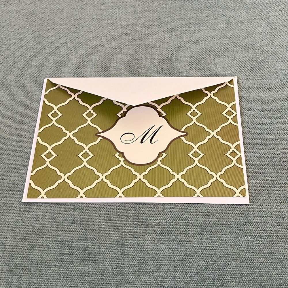 Colonial Williamsburg Blank Card, Letter M